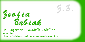 zsofia babiak business card